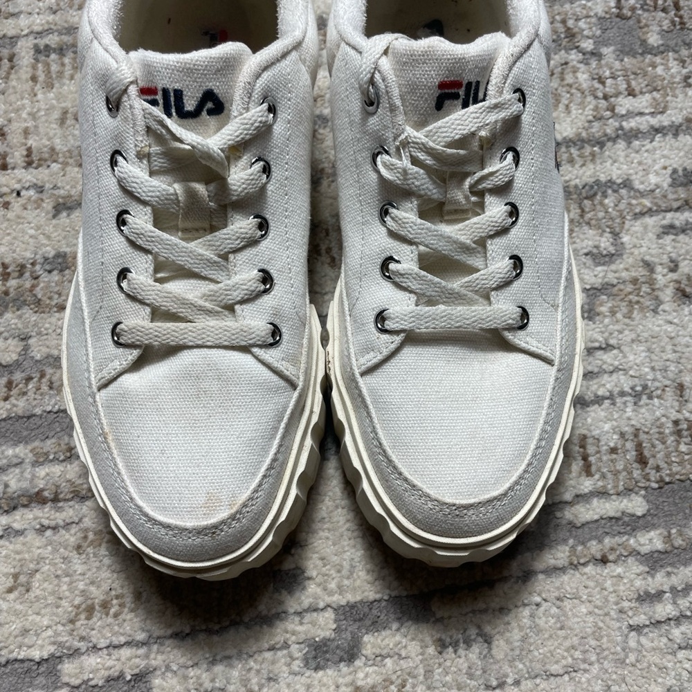 Fila Sandblast White Platform Sneakers Size 7.5 - Picture 9 of 16